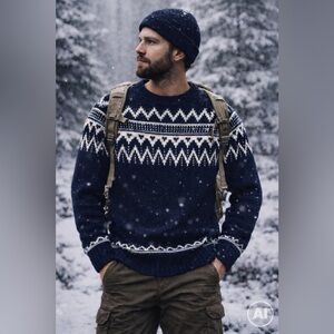 Handmade Peruvian Alpaca-Blend Sweater (size large)